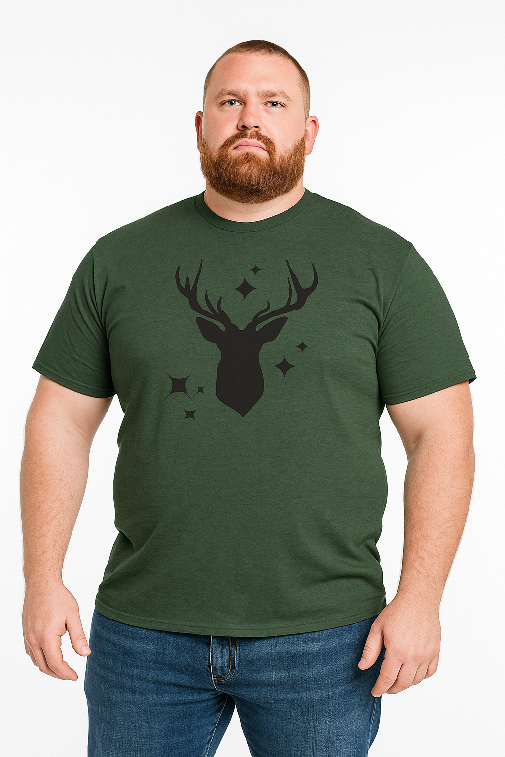 Mystic Stag" Minimalist Deer Silhouette T-Shirt