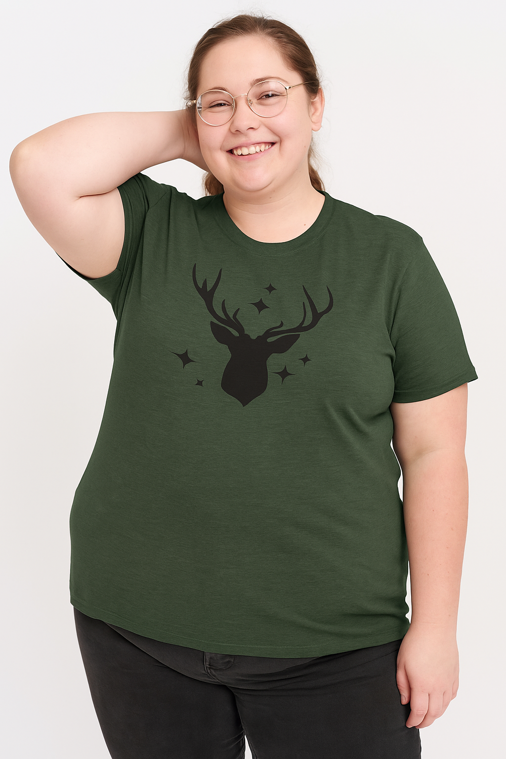 Mystic Stag" Minimalist Deer Silhouette T-Shirt