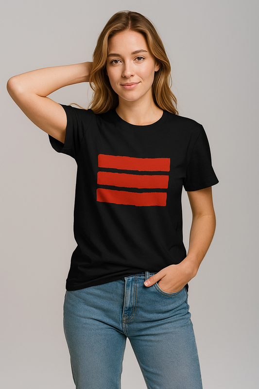 "Three Bold Stripes" Minimalist Graphic T-Shirt