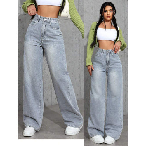 Sweet And Spicy Style High Waist Straight Jeans for Women