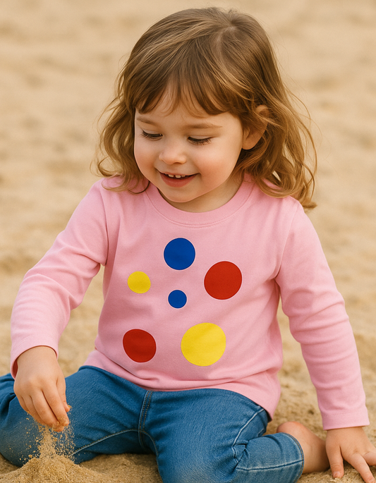 Colorful Polka Dot Toddler Long Sleeve Tee