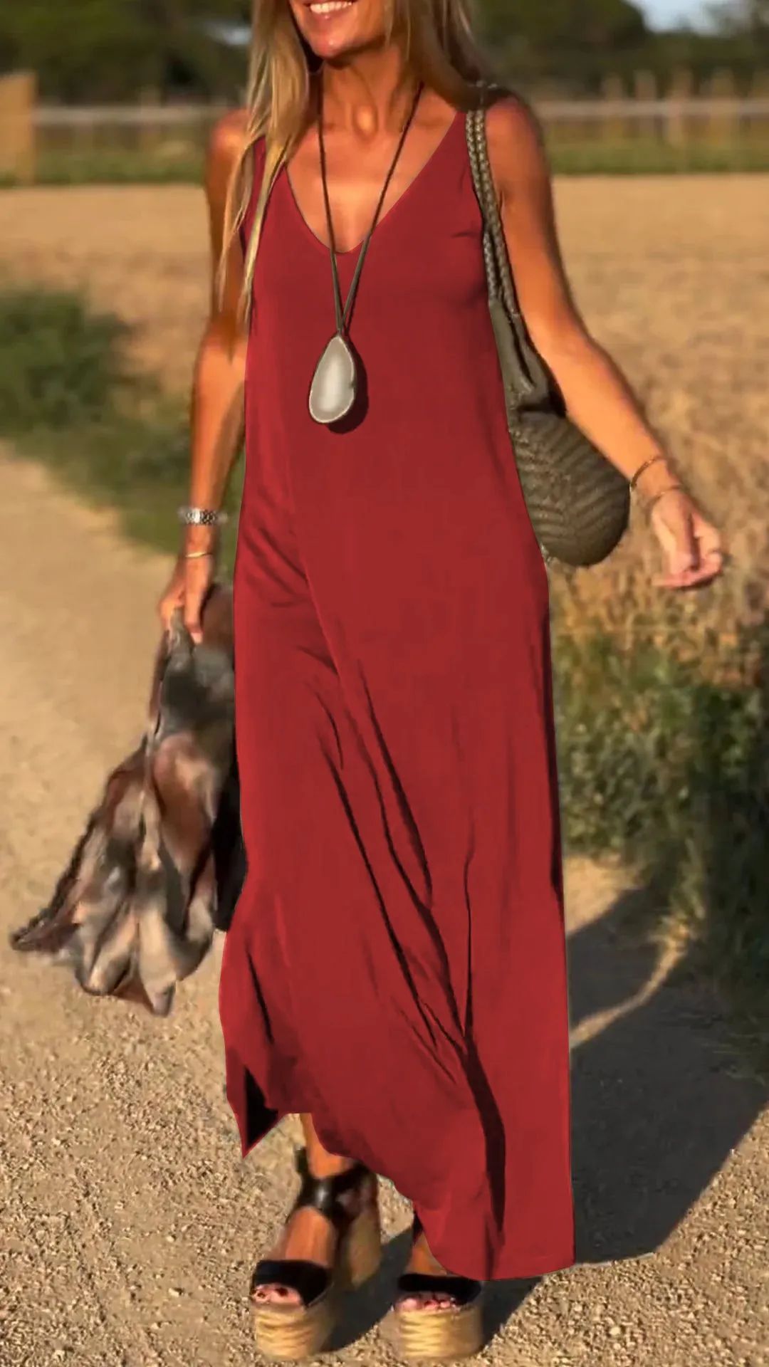 V-neck Strap Dress for Women