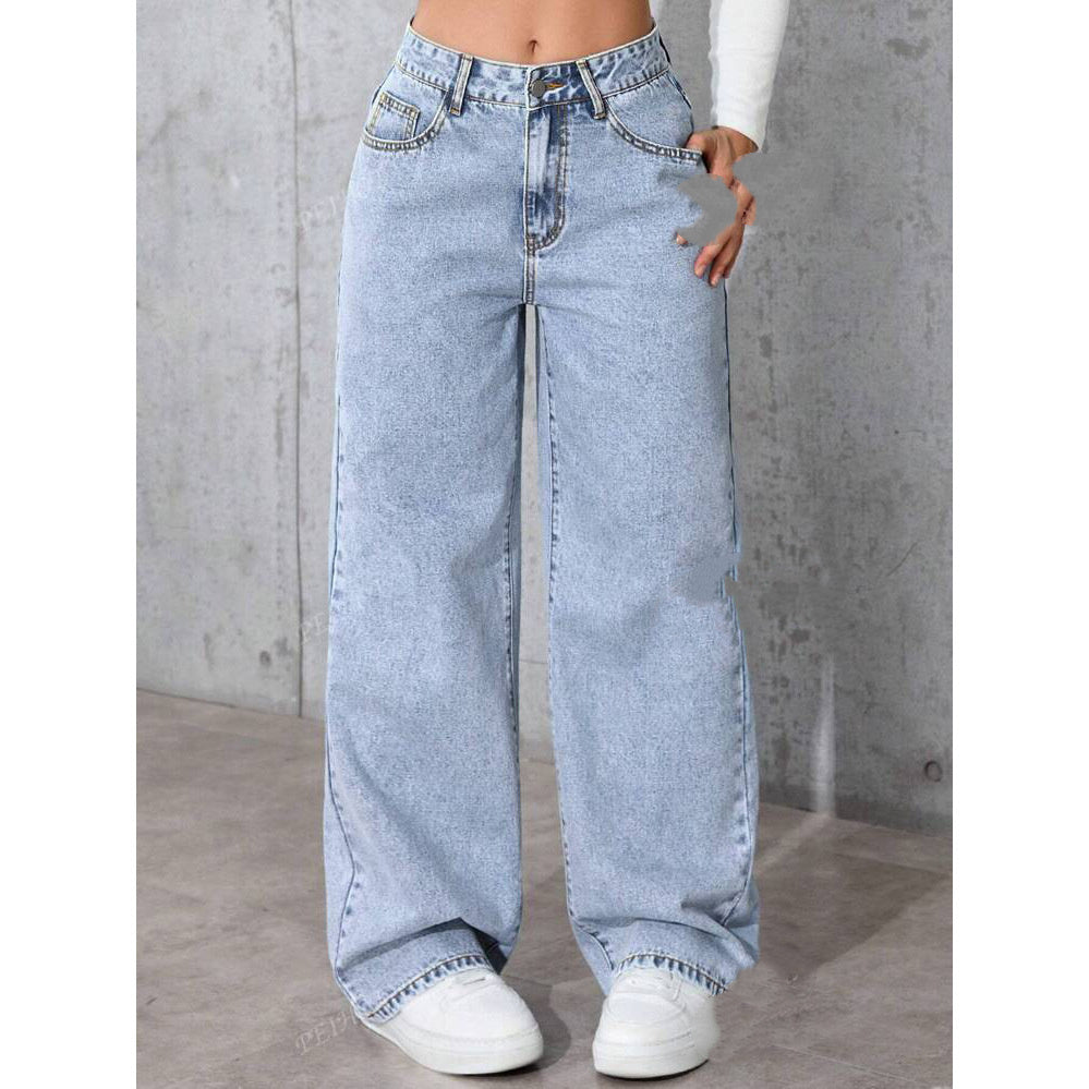 Sweet And Spicy Style High Waist Straight Jeans for Women