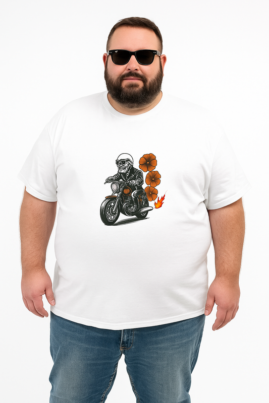 "Skeleton Rider Flame Tee"