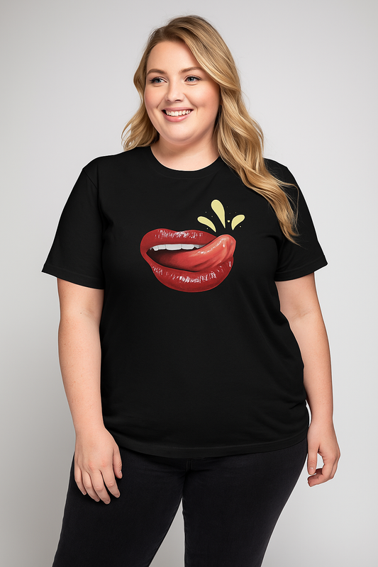 "Bold Lips" Statement Graphic T-Shirt